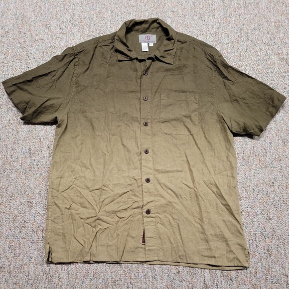 The Territory Ahead Other - The Territory Ahead Shirt Mens XL Multi Fade Linen Button Up Short Sleeve Casual